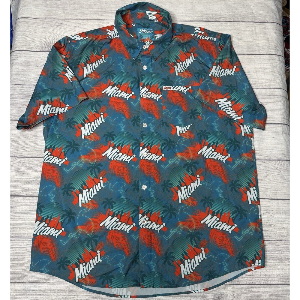 Dixxon Flannel Co The Vice Miami Party Shirt Size XL Short Sleeve Button